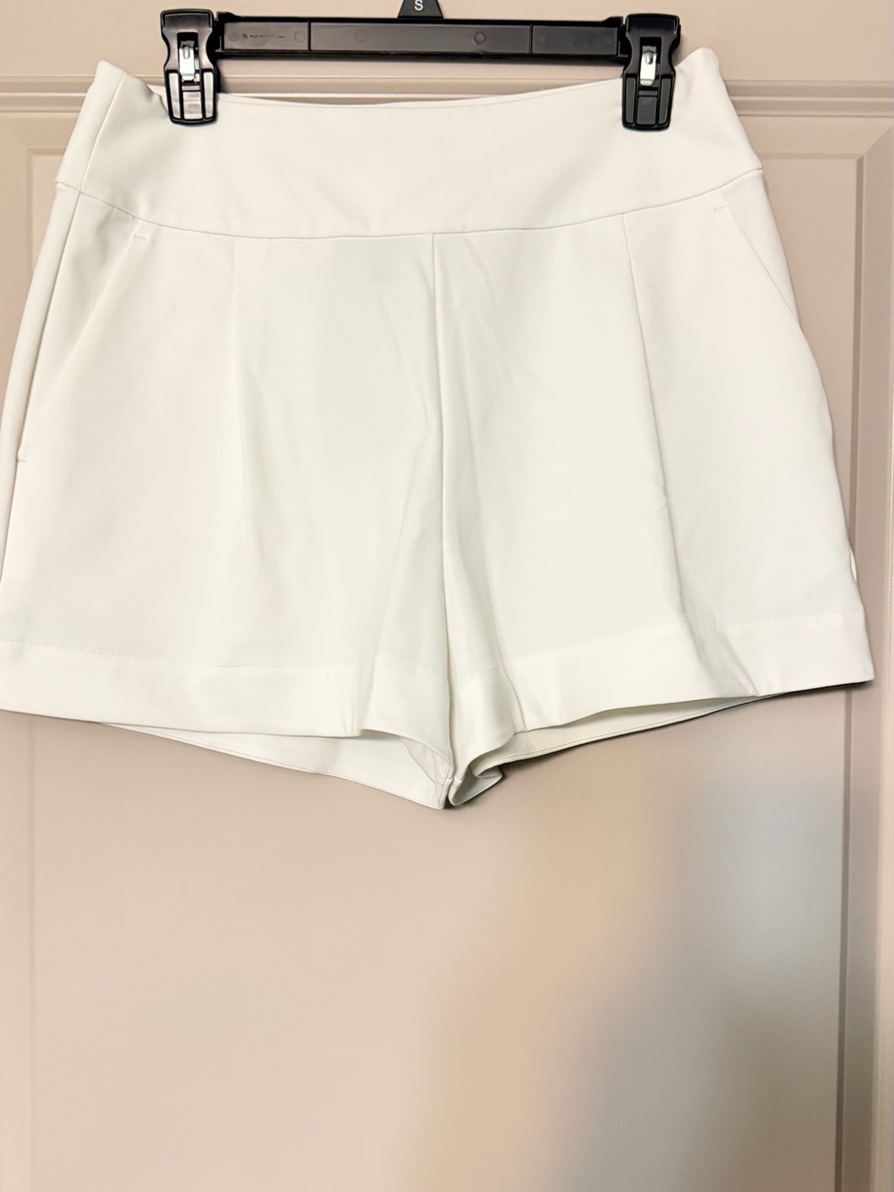 GREYSON -Rayon Women's White High-Waist Nylon Dress Shorts